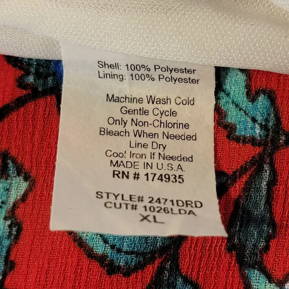 VERSE Womens Floral Boho Blouson Spaghetti Strap Maxi Dress Size XL Red Blue - Picture 12 of 16